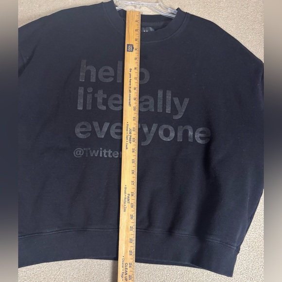 Twitter Sweater Women L Black Pullover Long Sleeve Crew Neck Comfort SweatShirt - Picture 6 of 7